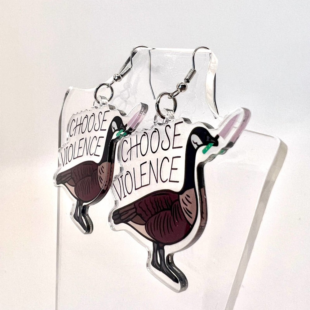 Choose Violence Earrings - Geese Earrings - Halloween Earrings - Knife Earrings - Picture 4 of 8